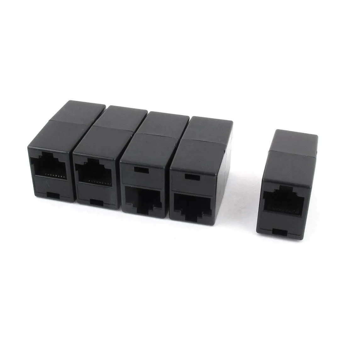 Unique-Bargains Unique-Bargains RJ45 CAT5 Female-Female Coupler 5-Pack Black — product photo