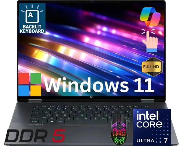 HP HP OmniBook X Flip 2-in-1 16" FHD+ Touch Ultra 7 256V 16GB DDR5 2TB SSD — product photo