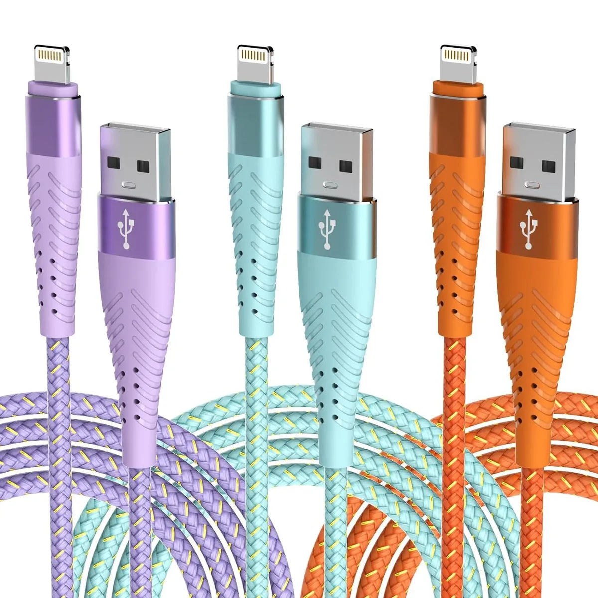 MCHOSE MCHOSE Lightning Cable 6ft 3-Pack MFi Certified 2.4A 480Mbps — product photo
