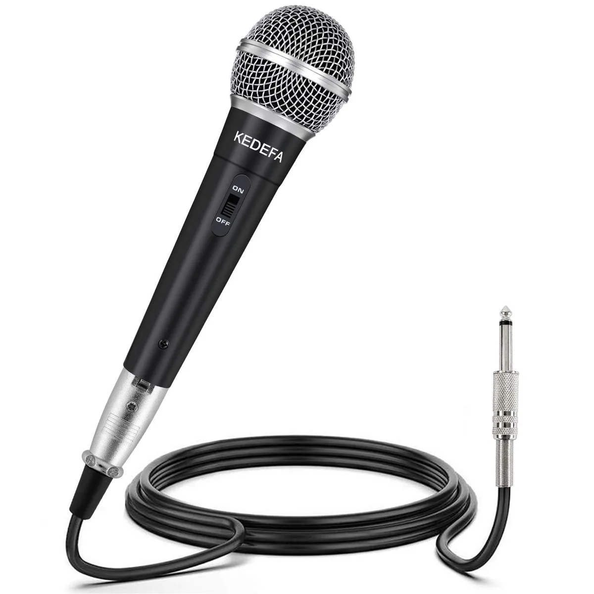  KEDEFA KM58 Handheld Wired Microphone, Cardioid Dynamic, 13.12ft XLR Cable, ON/OFF Switch — product photo