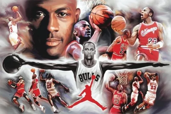 Michael Jordan collage poster print, 34 by 22 inches, on premium heavy stock paper