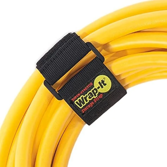Eight black elastic hook-and-loop cinch straps, each 12 inches long, with plastic buckles