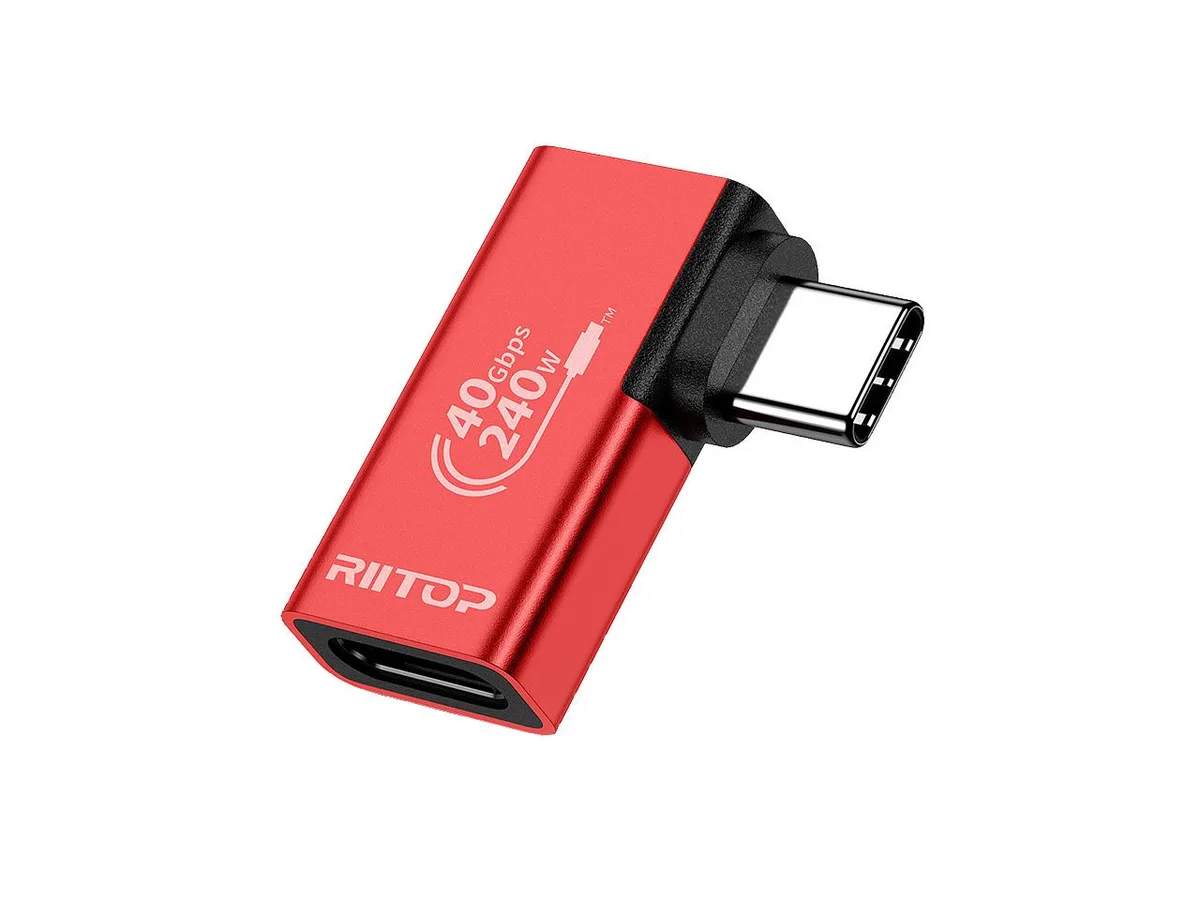 RIITOP RIITOP 240W 90° USB C to USB C adapter 40Gbps 240W PD — product photo