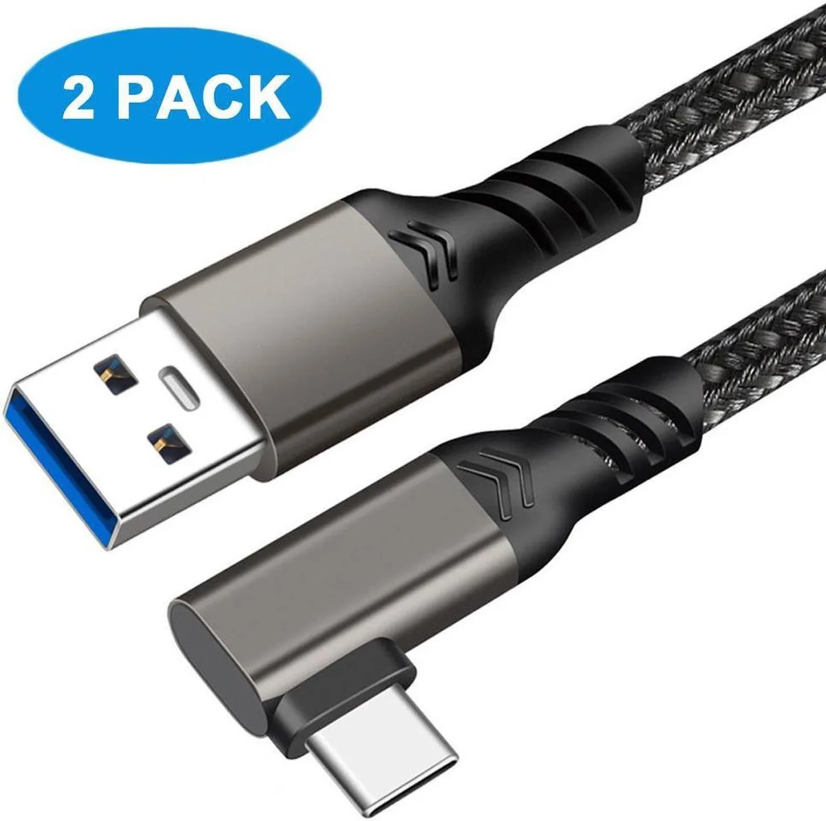 SMUGDESK SMUGDESK USB 3.2 Gen 2 90° Braided Cable 1.6 ft+1.6 ft 10Gbps 60W — product photo
