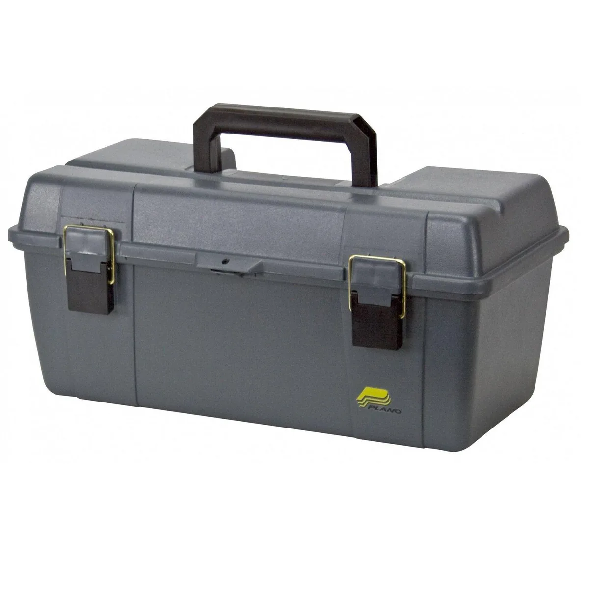 Porter-Cable 651-010 portable tool box, 20-1/4 inch wide, gray finish, heavy-duty handle, brass bail latches, lift-out tray
