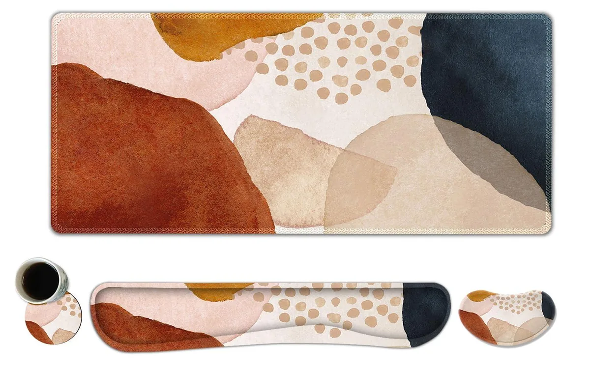  Keychron LL-GMP-4 4-in-1 Mouse Pad Set Brown Boho Art — product photo