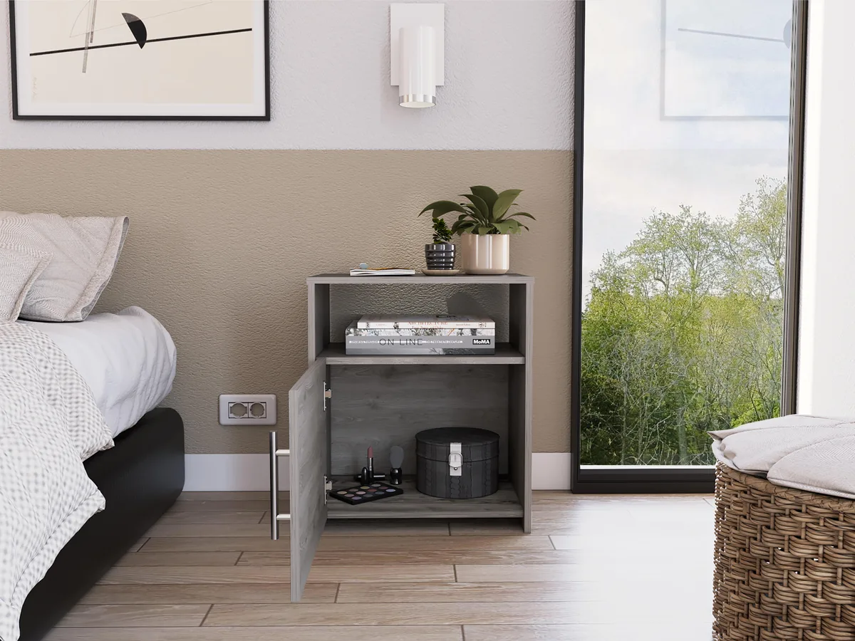 tuphen tuphen Florian 1-Shelf Nightstand Light Grey — product photo