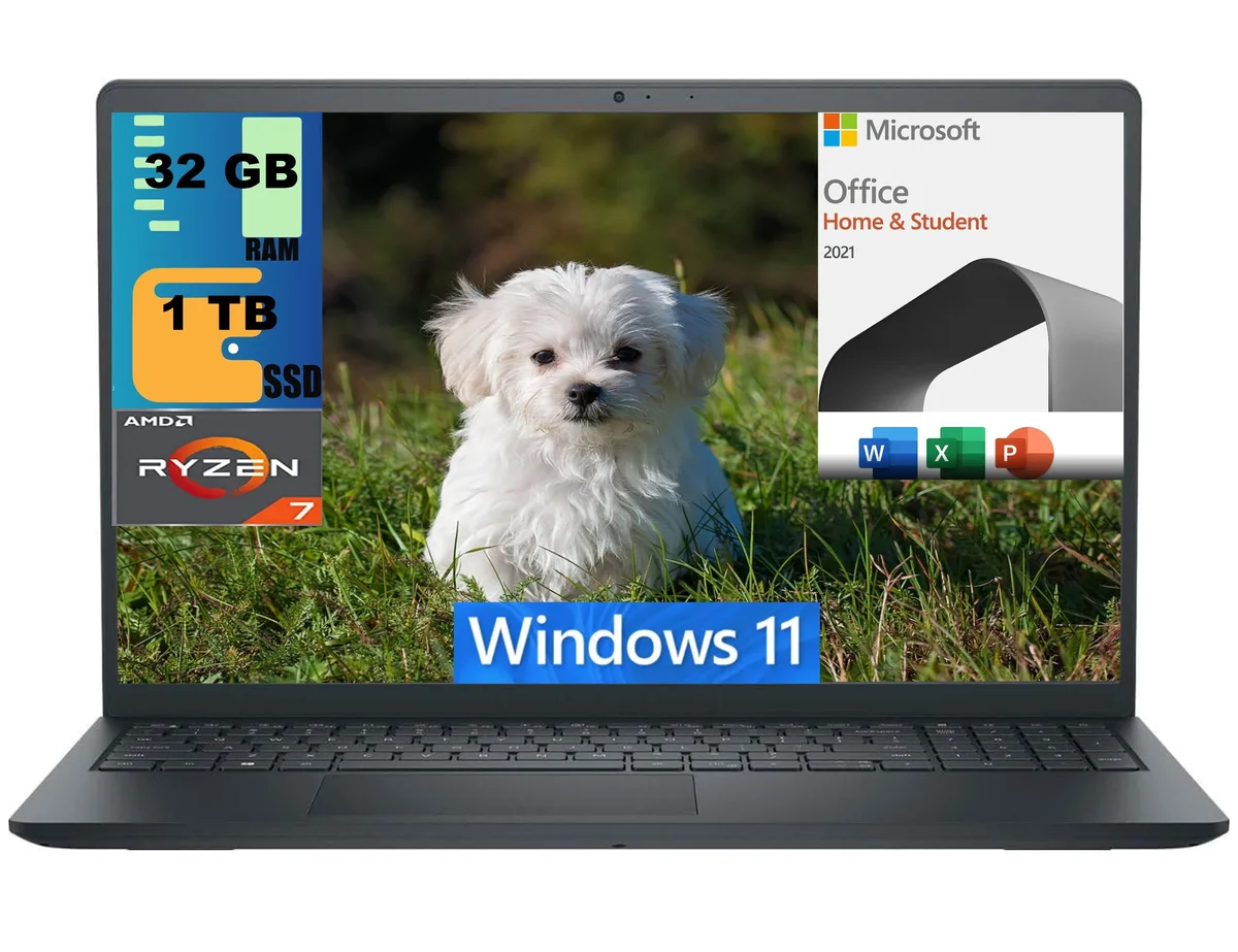 DELL DELL Inspiron 3535 15 laptop Ryzen 7 7730U 32GB 1TB PCIe 15.6" FHD 120Hz — product photo