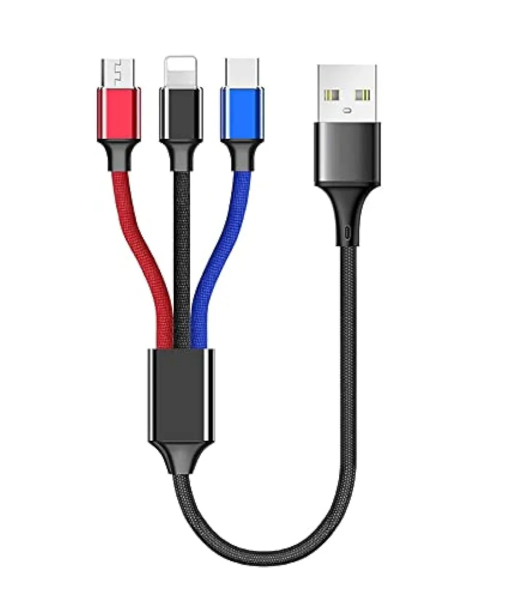 Black 12-inch USB-C cable with micro connector for earbuds and headphones