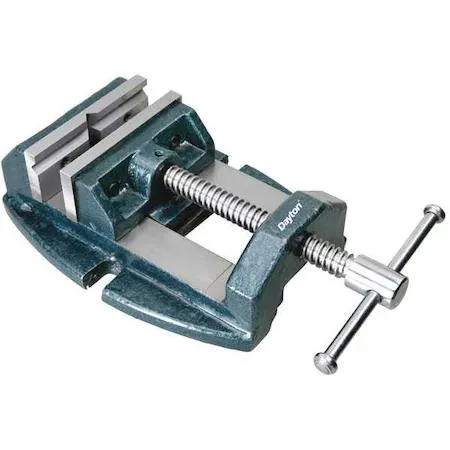 Dayton 5 inch machine vise fixed base steel grey