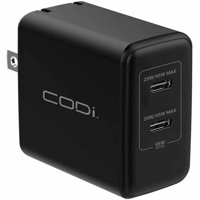 CODi CODi WC045-2C 45W Dual USB-C Wall Charger — product photo
