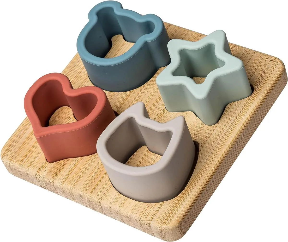 Mary Meyer Stuffed Toys Mary Meyer Simply Silicone Sorting Puzzle with Bamboo Base 12 Months+ — product photo