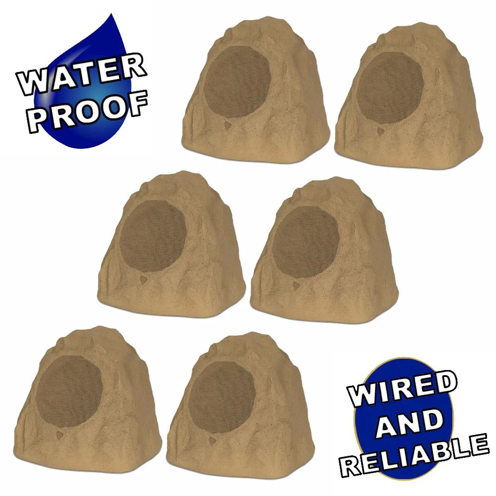Theater Solutions Theater Solutions 6R8S Sandstone 8" 6 Rock Speaker Set — product photo