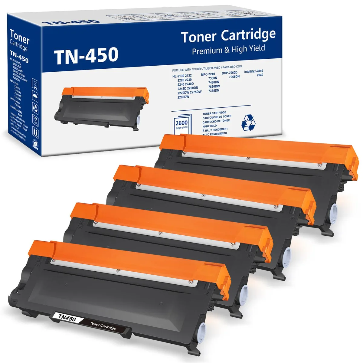 V4ink V4ink TN-450 Black Toner Cartridge 4 Pack 2600 Pages — product photo