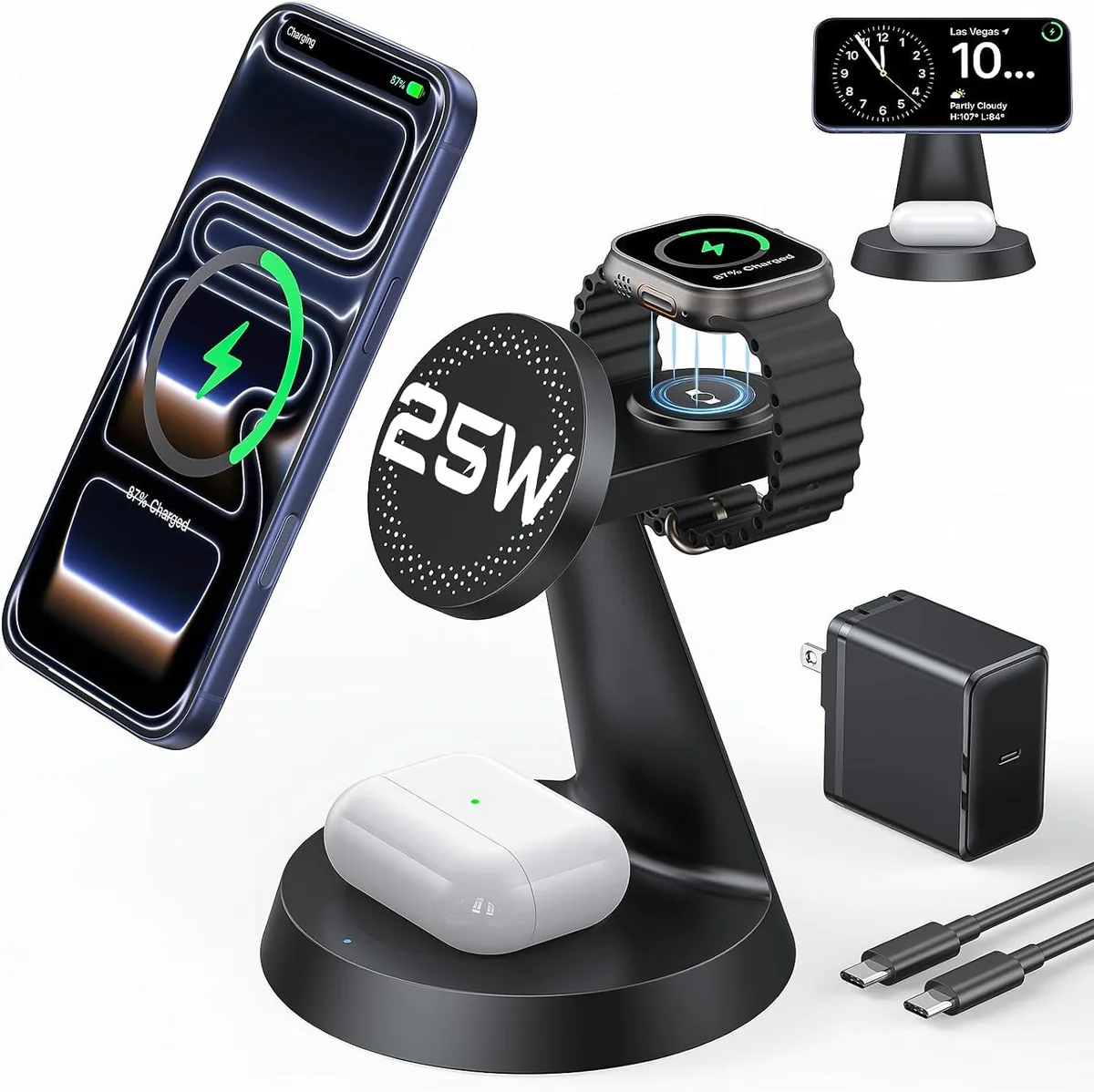 Luisport Luisport 25W 3-in-1 Magnetic Wireless Charger with 45W Adapter — product photo