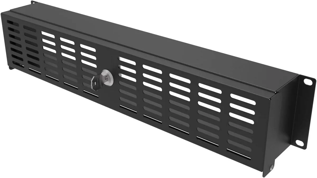 TAURKENAM TAURKENAM 2U Rack Mount Security Cover 19" H3.42" D2.75 — product photo