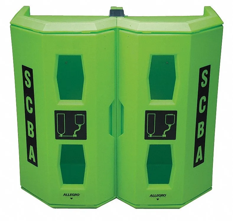Allegro Allegro 4350 Dual SCBA Wall Case Green 14x32x34 in personal protective equipment — product photo