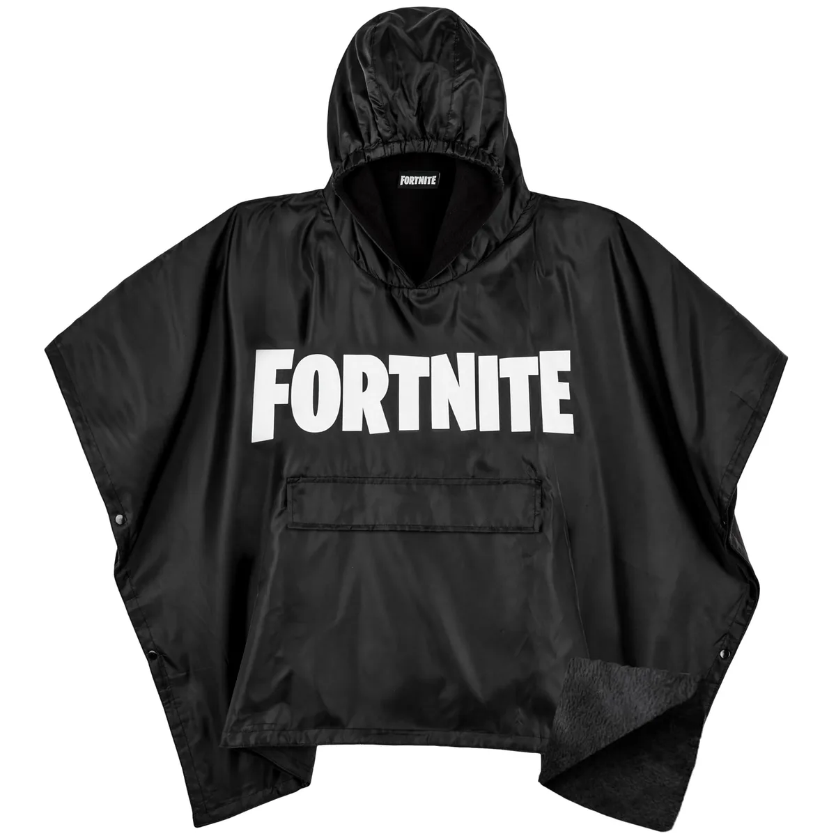  Fortnite Kids Waterproof Hooded Poncho Fleece Lined Black 100% Polyester — product photo