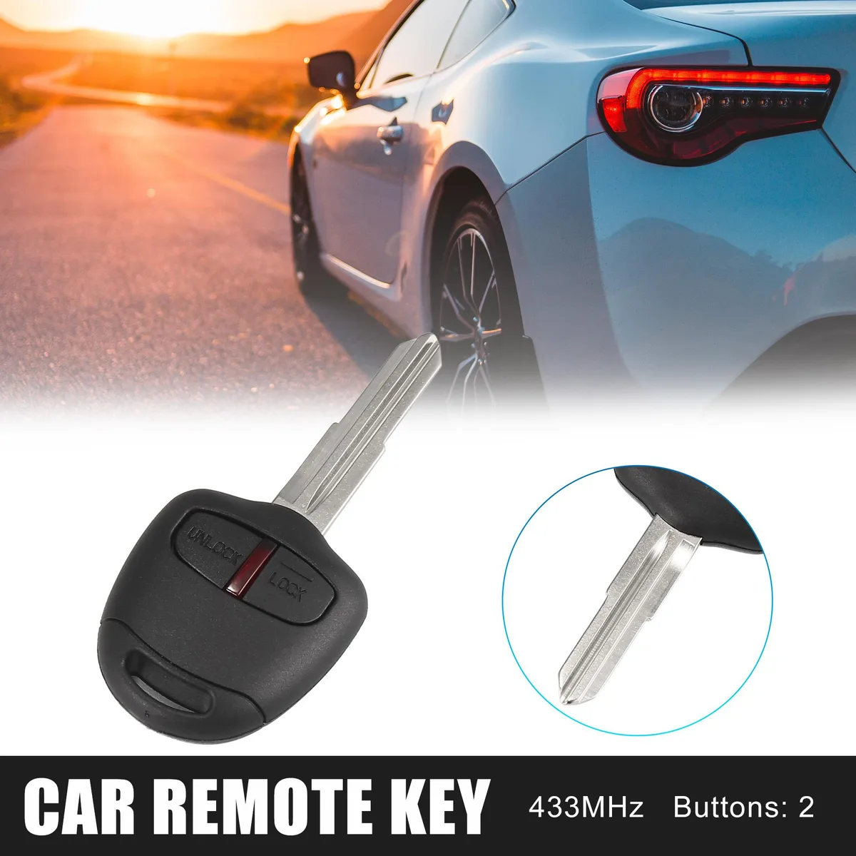 Unique-Bargains Unique-Bargains 2-Button 433MHz Remote Key Fob for Mitsubishi L200 Shogun Pajero Triton 2006-Up — product photo