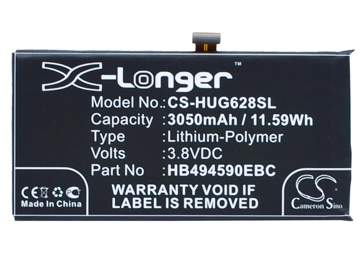 Cameron Sino rectangular replacement battery in black finish
