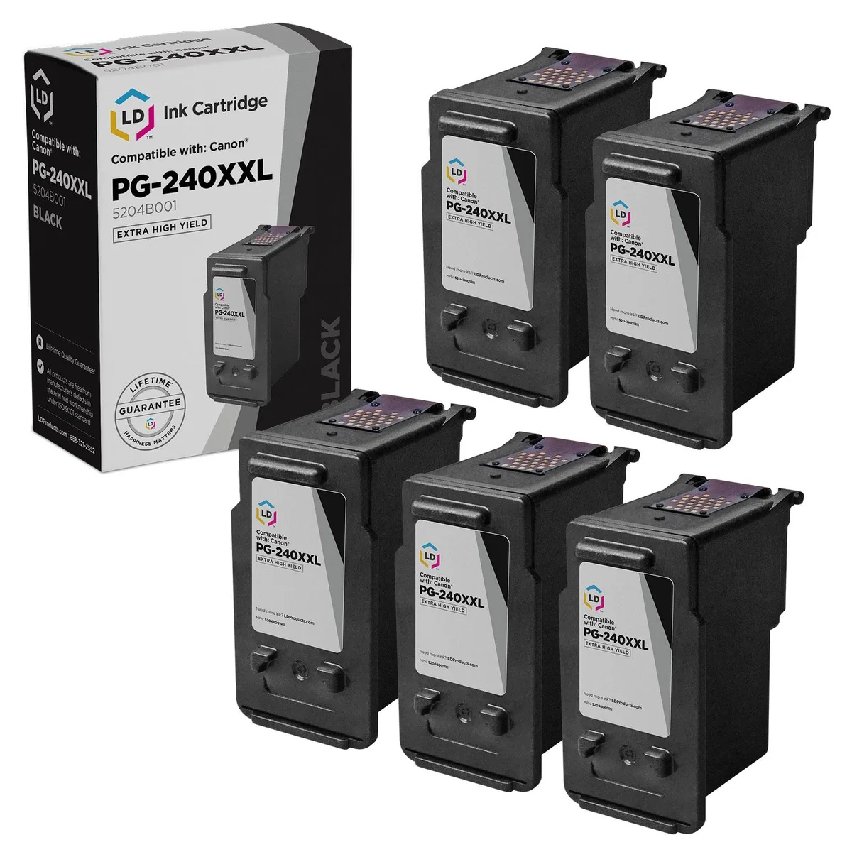 LD Products LD Products Remanufactured Ink Cartridge for Canon PG-240XXL Black 5-Pack 600 Pages — product photo