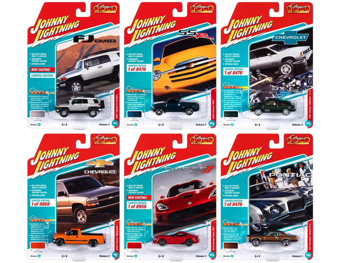 JOHNNY LIGHTNING JOHNNY LIGHTNING Classic Gold Collection 2022 Set A 1/64 hobby collectible — product photo
