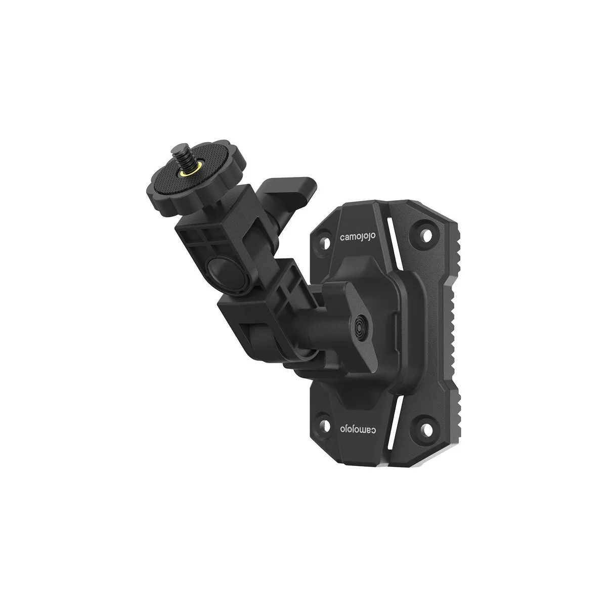 Camojojo mounting bracket, 360 degree rotating, 1/4"-20 thread, black plastic