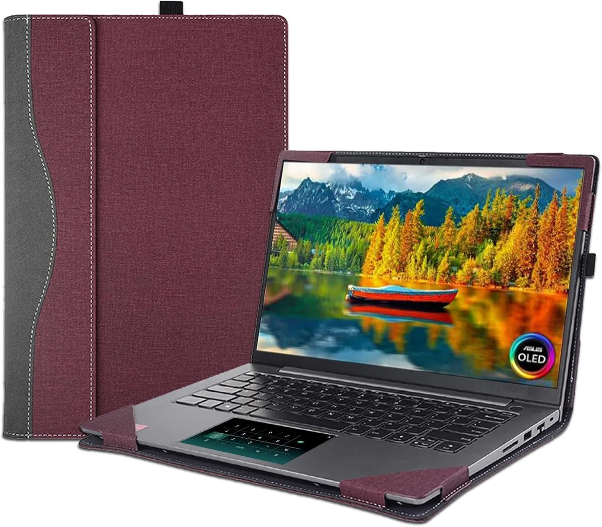 BONAEVER BONAEVER Laptop Case for Asus Zenbook 14 OLED &amp; 14X OLED &amp; 14 Flip OLED Wine Red — product photo