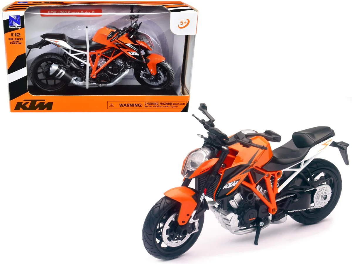 New Ray Toys New Ray Toys KTM 1290 Super Duke R Orange 1/12 Diecast Motorcycle Hobby Collectible — product photo