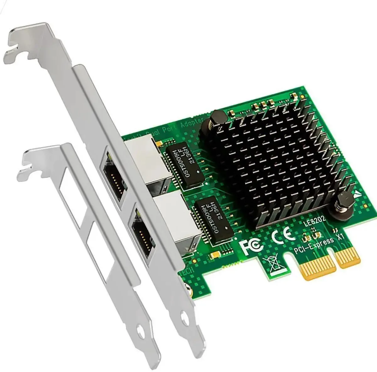 SMUGDESK SMUGDESK LE8202 Dual-Port Gigabit PCIe x1 Network Card — product photo