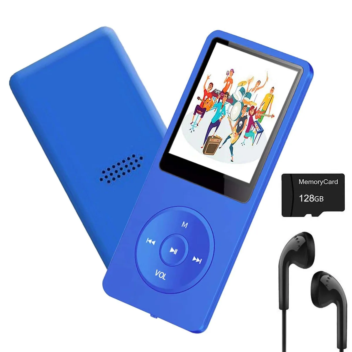  arungo MP30 128GB MP3 Player 1.8" Bluetooth 5.2 Blue — product photo