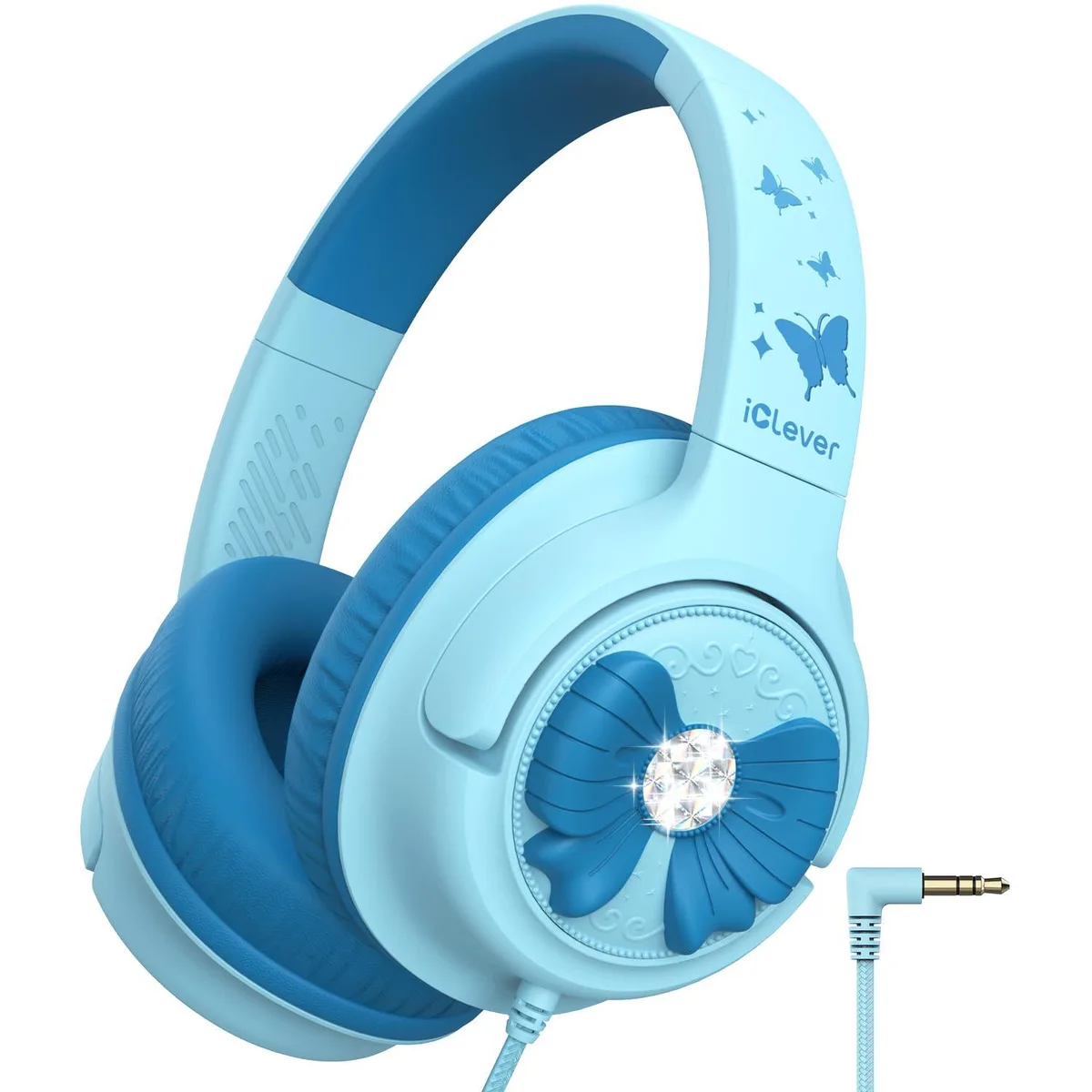  Cleer C371 Kids Headphones Powder Blue 85dBA 40mm 3.5mm — product photo