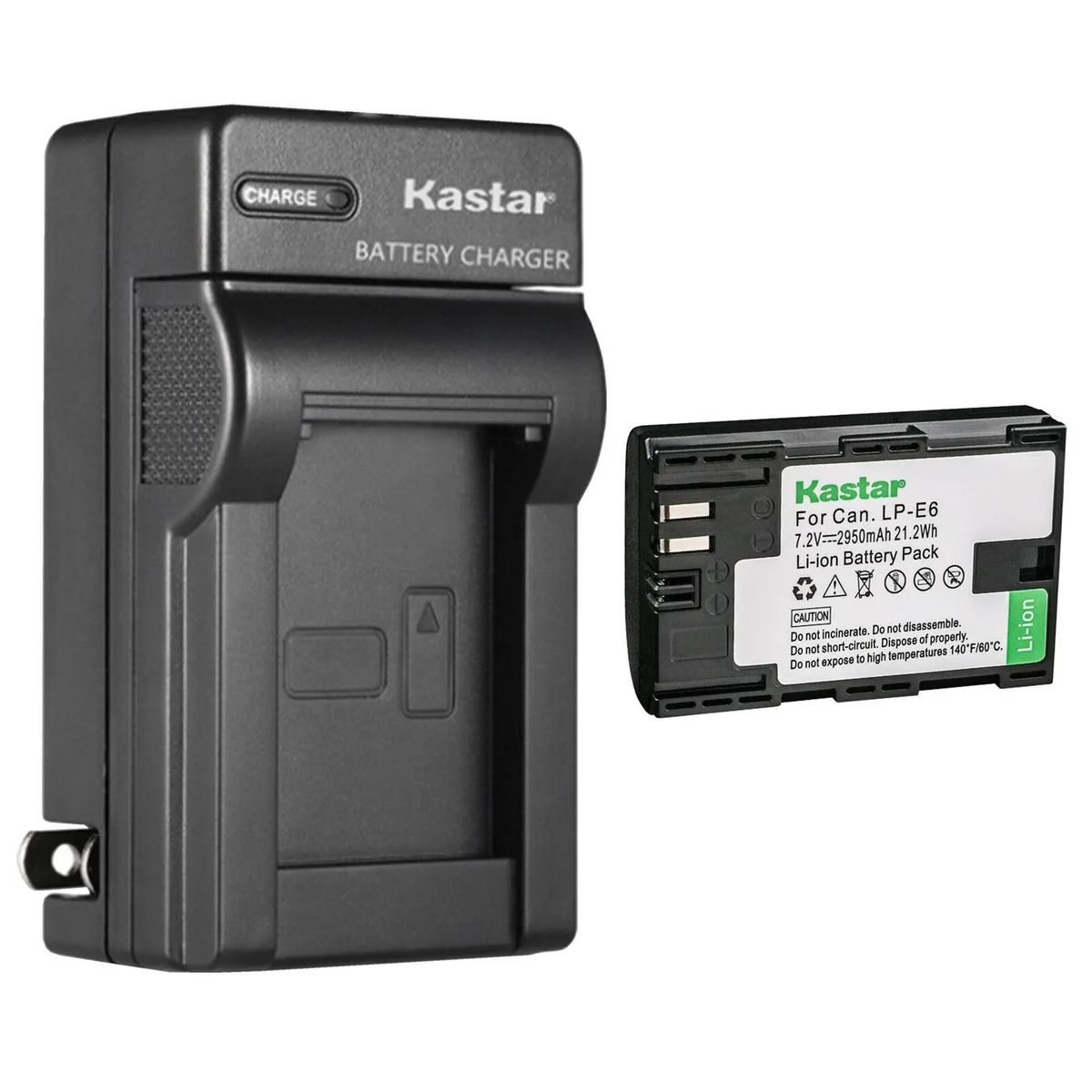 Kastar Kastar LP-E6NH Battery &amp; AC Wall Charger Kit 2950mAh 7.2V 21.2Wh — product photo