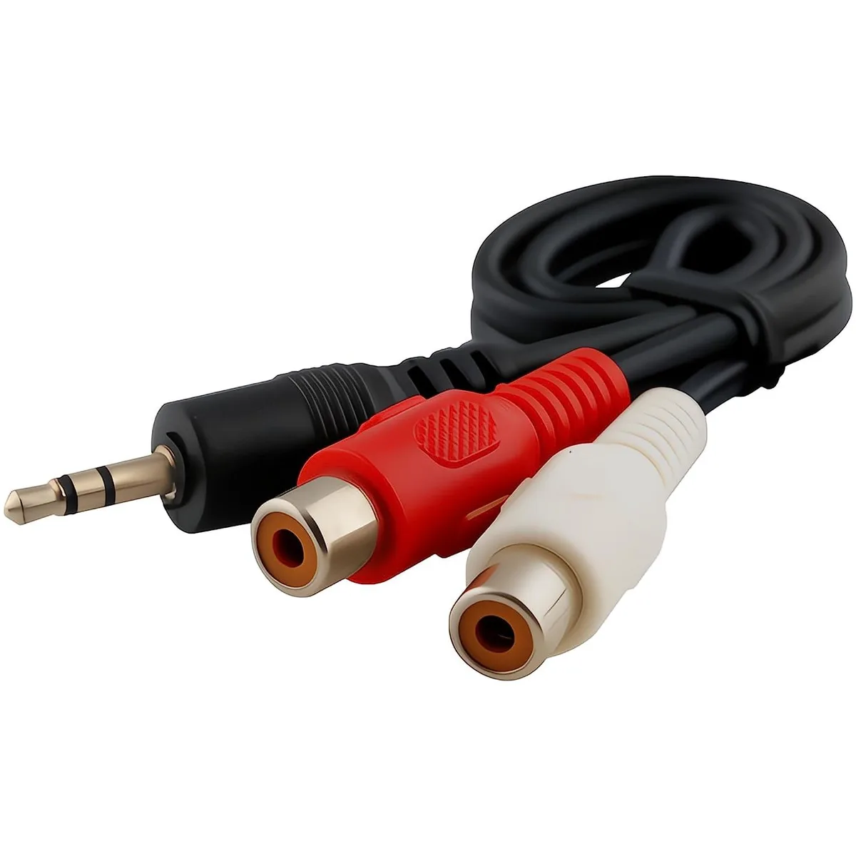 JacobsParts Inc. JacobsParts Inc. 2RCA-35MM-M 3.5mm Male to 2 RCA Female Cable 1 Foot — product photo