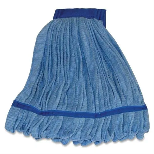 Blue microfiber mop head refill with canvas headband
