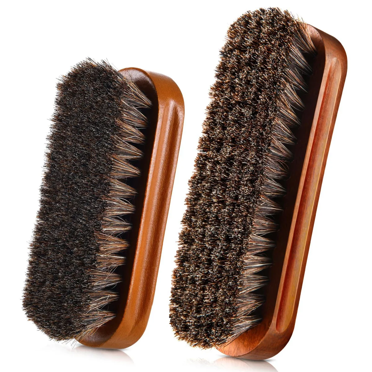  REAL HOME Innovations 7-Piece Horsehair Shoe Brush Kit Brown Concaved Brush — product photo