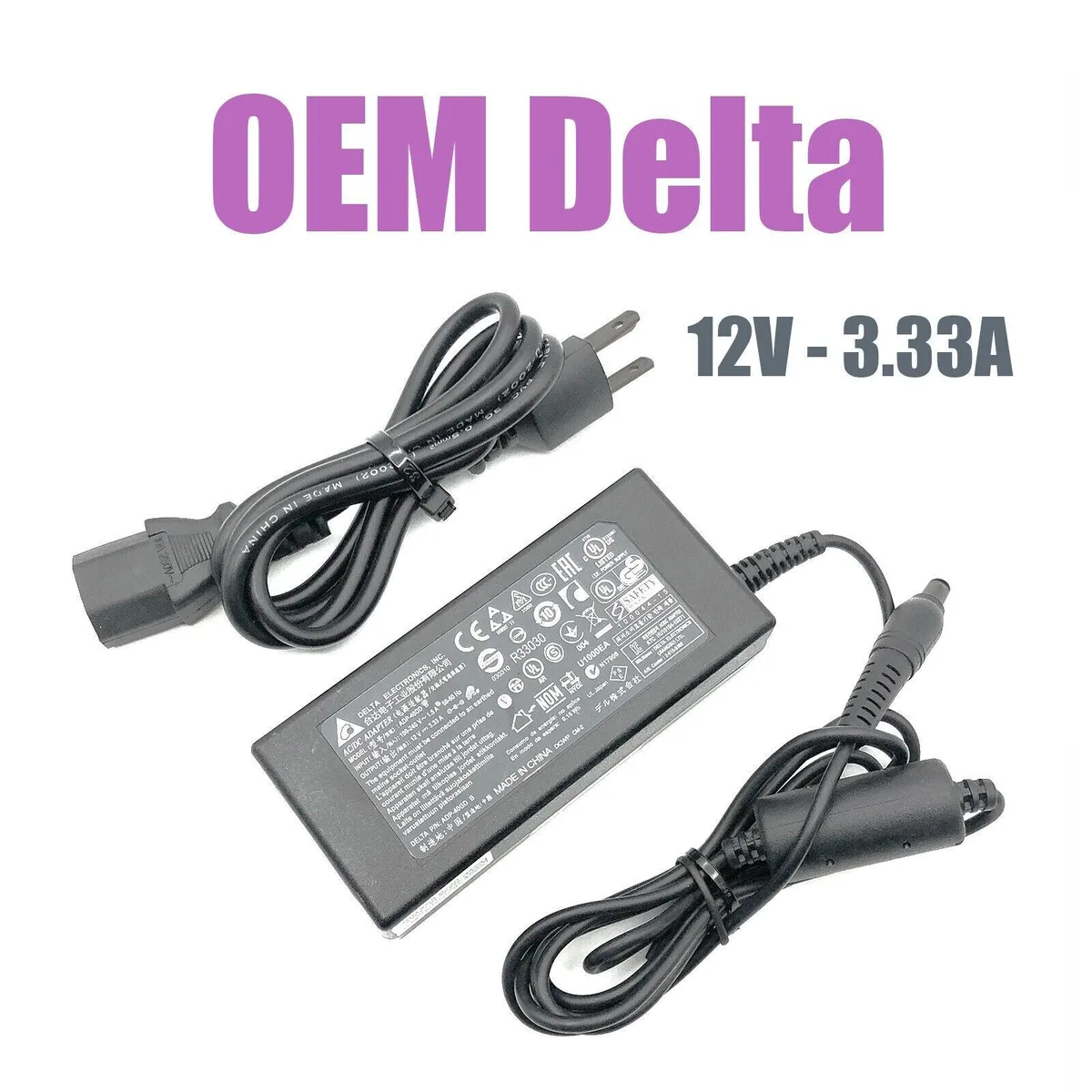 DELTA DELTA ADP-40DD B 12V 3.33A 40W 5.5mm power adapter — product photo