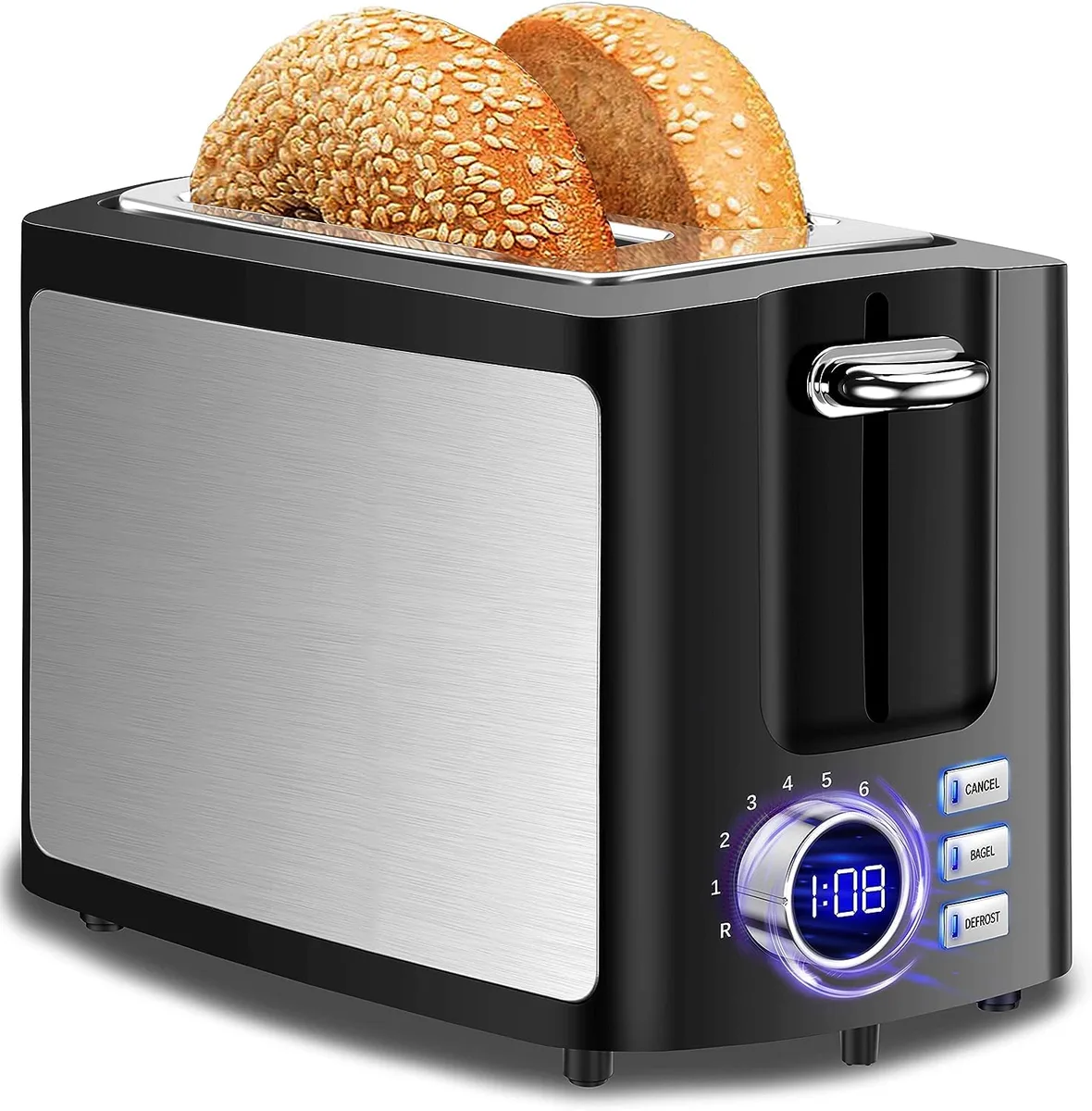 Hommater S210L 2-Slice Toaster, 1.5" Wide Slots, 1500 W, Purple — product photo