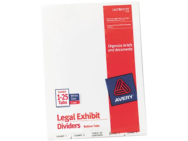 Avery Avery 11378 Index Dividers 1-25 &amp; TOC 26 Tabs Letter Size — product photo