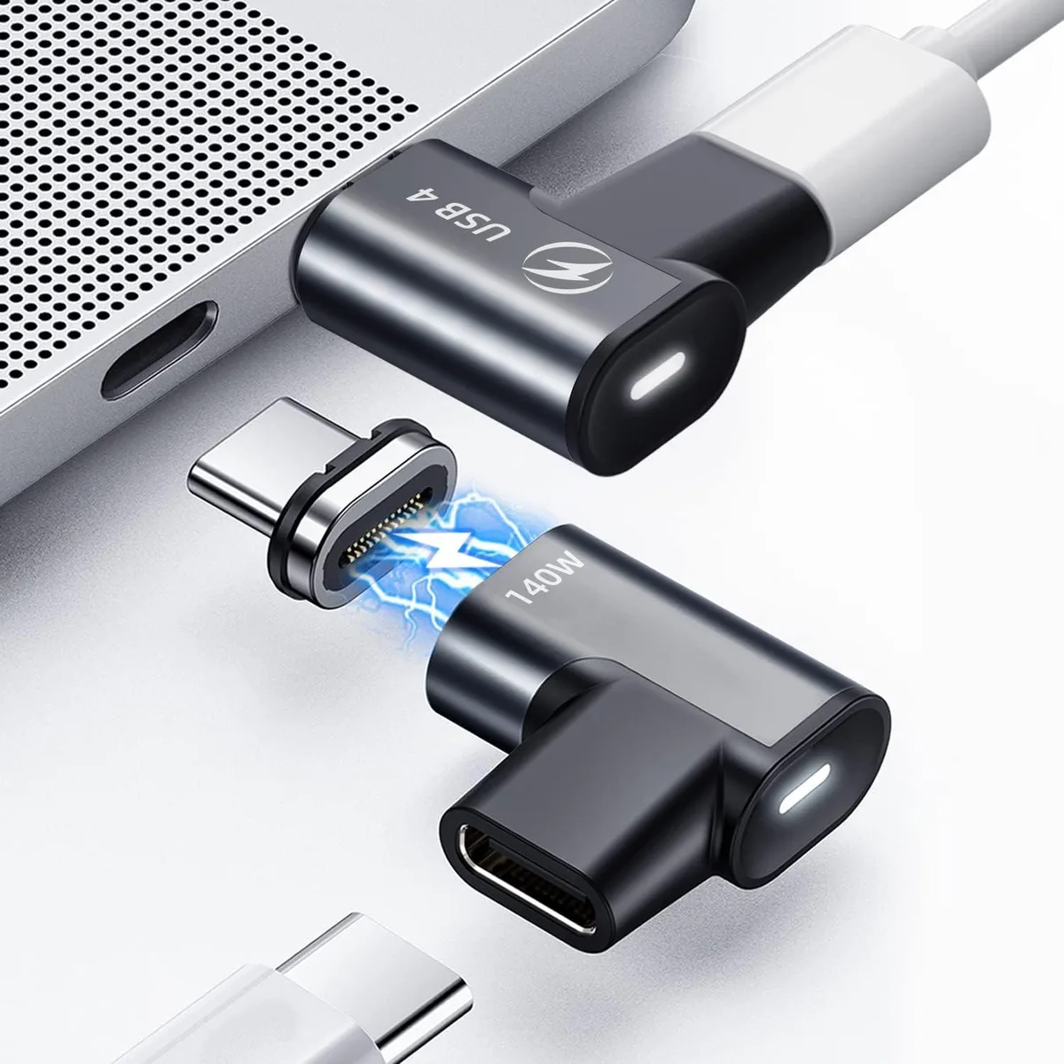 LUOM LUOM LD140W 90° Magnetic USB C Converter 140W 20Gbps 8K@60Hz — product photo