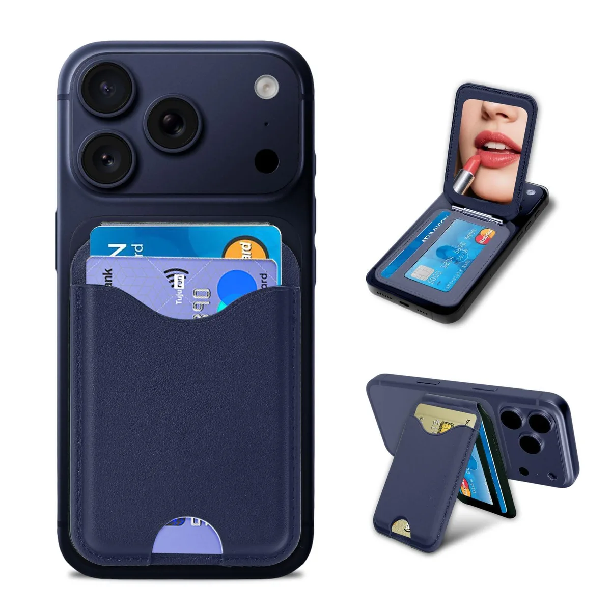Viator Gear Magnetic Phone Wallet With Makeup Mirror Black — product photo