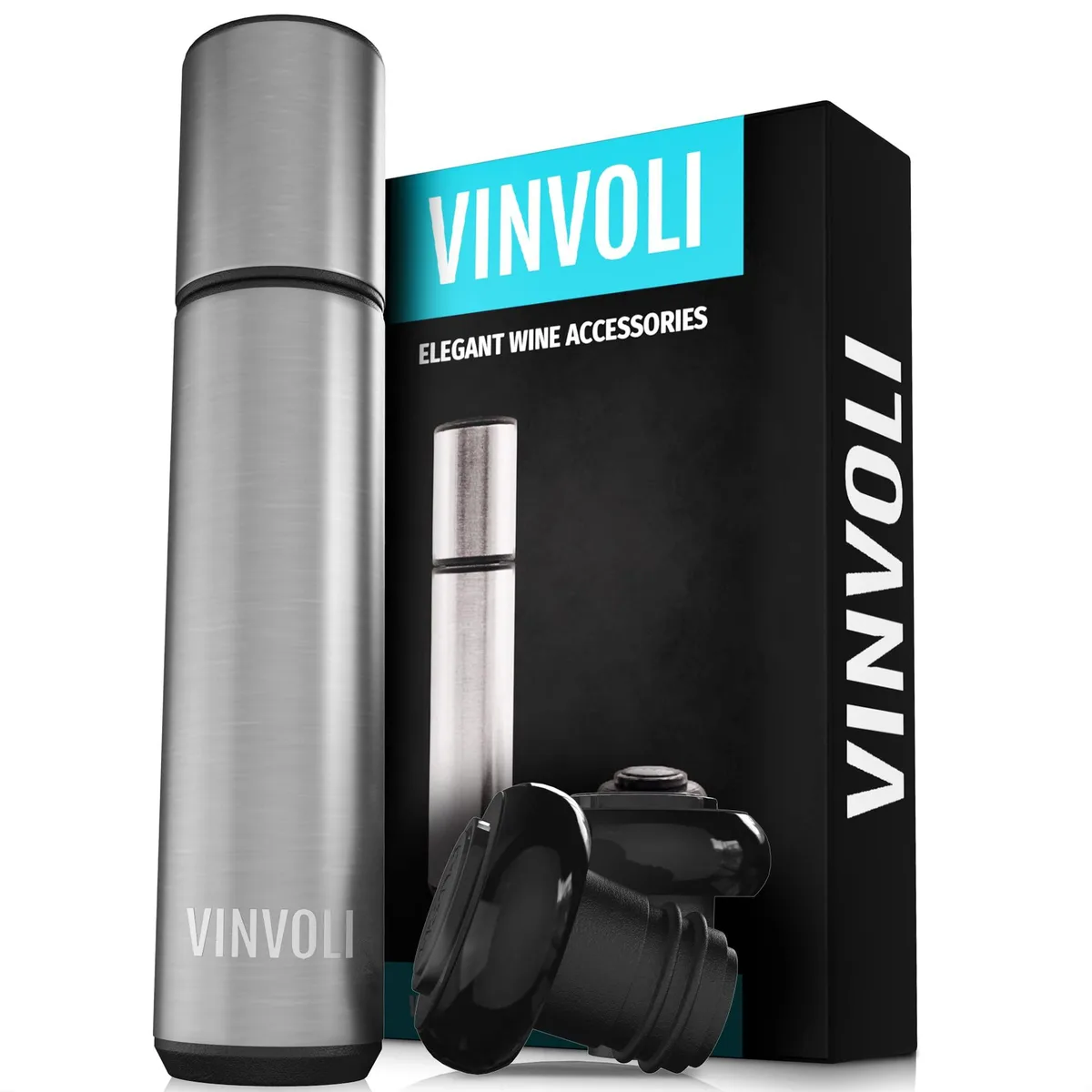  Vinvoli Deluxe 2026 Wine Vacuum Pump with 2 Stoppers — product photo