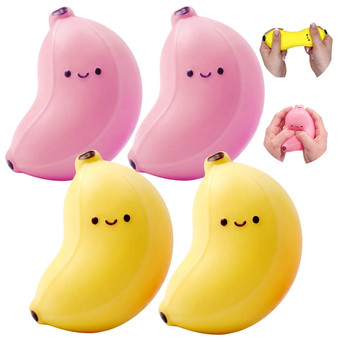  4PCS Banana Squishy Toys 2.17 x 3.54 in — product photo