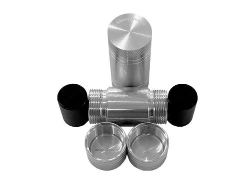 Five-piece silver aluminum press set, 1.0 inch diameter, medium size