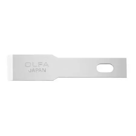 Five silver chisel art blades, 13/16 by 1 13/32 in