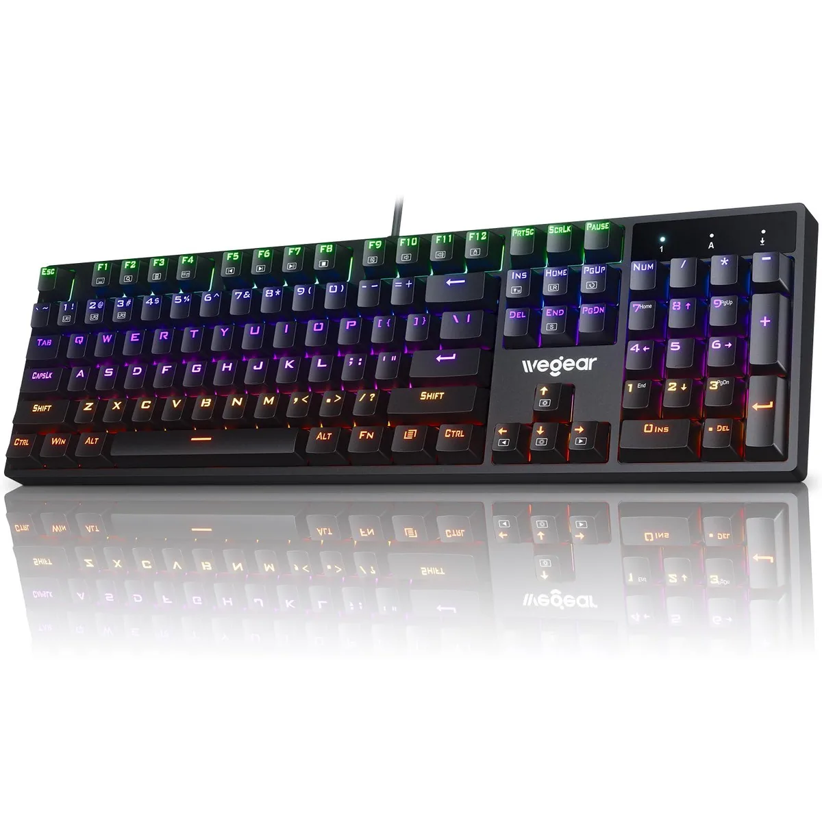 wegear wired keyboard Blue Switch 104 Keys RGB — product photo