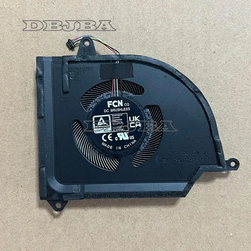 Black rectangular laptop GPU cooling fan with cable and connector