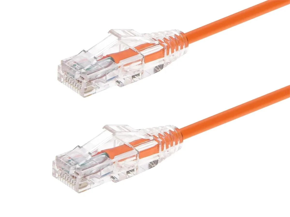Monoprice Inc. Monoprice 114786 Cat6 network ethernet cable 0.5ft Orange SlimRun 28AWG — product photo