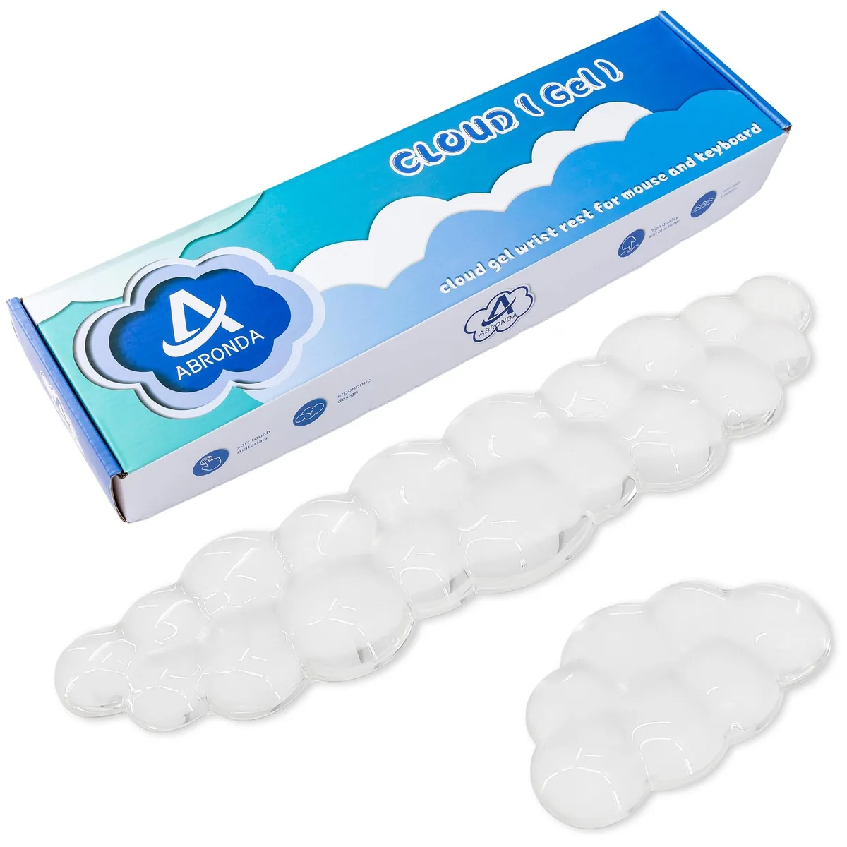  ABRONDA AB-049-TRANSPARENT-SET Gel Cloud Wrist Rest Set Transparent — product photo