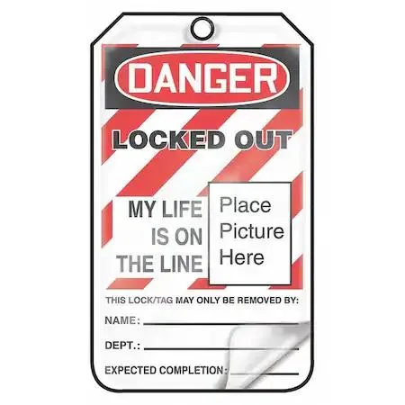 Accuform Accuform 609 Lockout Tag, Danger, Plastic, 3 1/4 in Width, 5 3/4 in — product photo